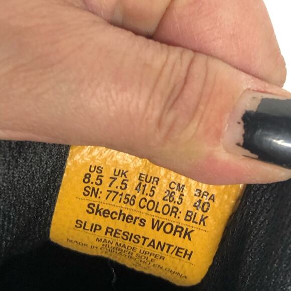 Skechers Slip Resistant Ortho Feet Black Sneakers Shoes 8.5 - Picture 7 of 7